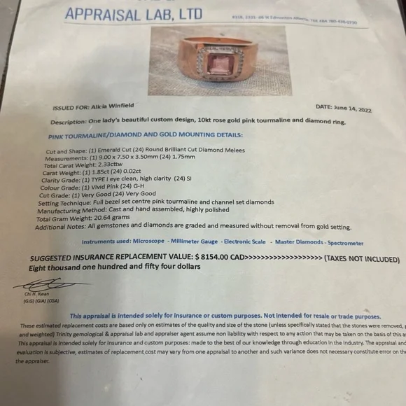 Elegant Pink tourmaline and 10 carat rose Gold Ring - Picture 10 of 16